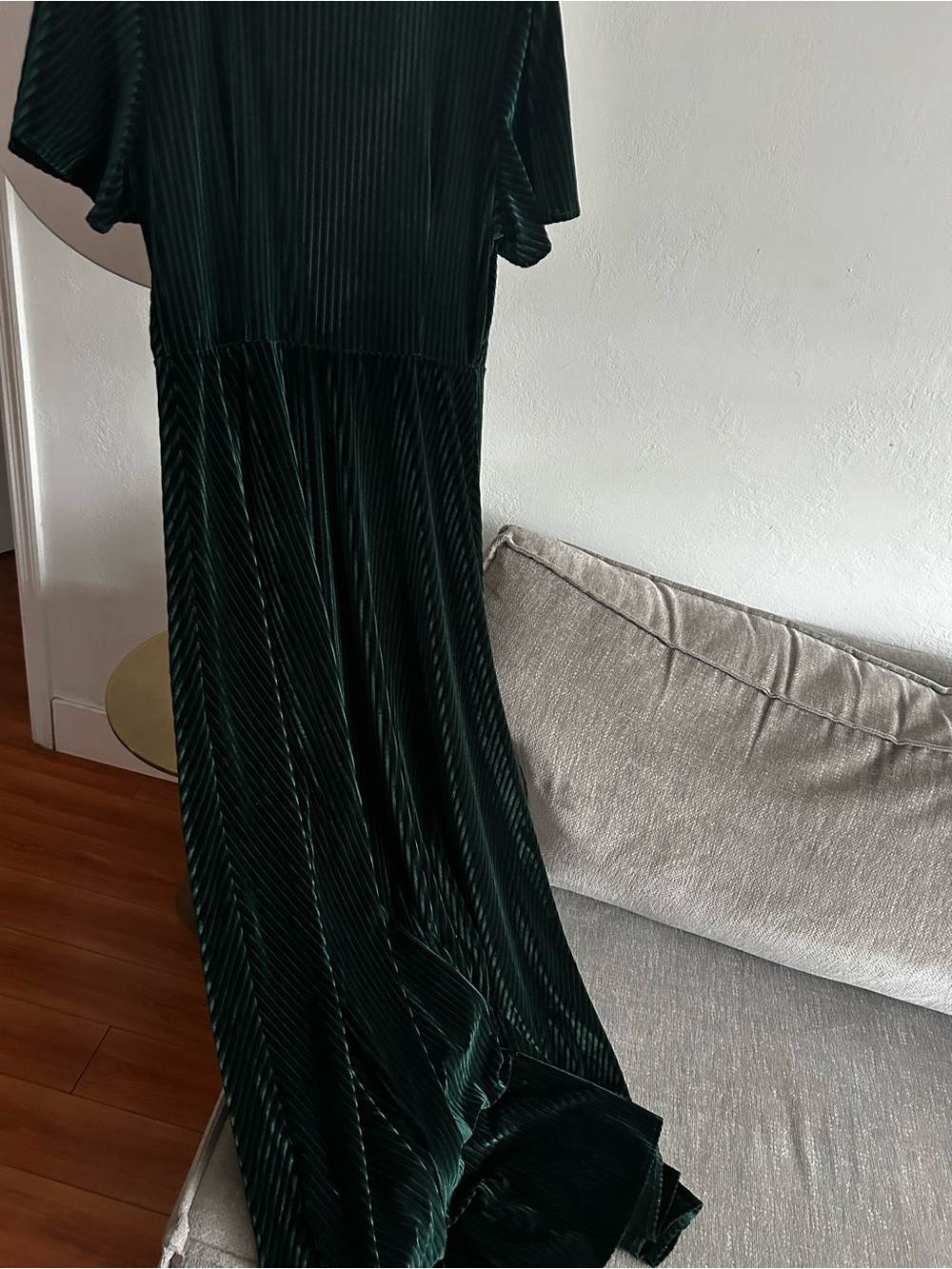 Baltic Born Velvet Wrap High-Low Dress L Green Whimsigoth Vampy - Picture 3 of 11